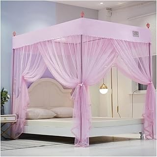 Mosquitera con dosel for cama con soporte de metal, cortina decorativa for cama for dormitorio individual y doble (color: azul-2, tamaño: 150x200cm/59x79inch) ( Color : Purple-1 , Size : 150X200cm/59X