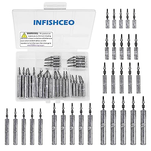 INFISHCEO Fishing Weights Sinkers Set, 30/27/45pcs Drop Shot Fishing Weight for Saltwater Freshwater...