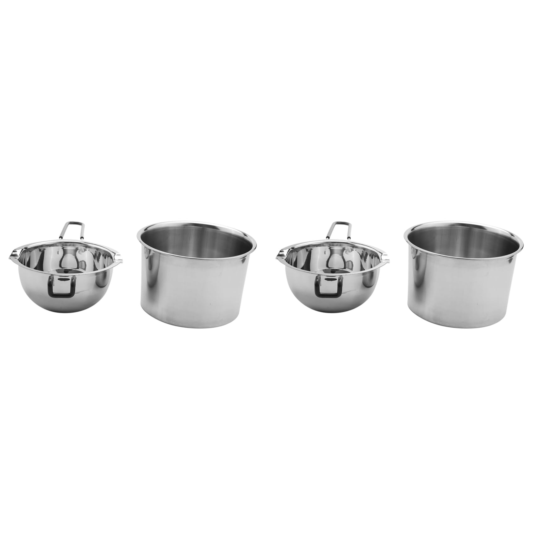 Hndhbfgrt 4 Pack Double Boiler Pot Set Stainless Steel Melting Pot for Melting Chocolate Soap Wax Candle Making 600Ml and 1600Ml