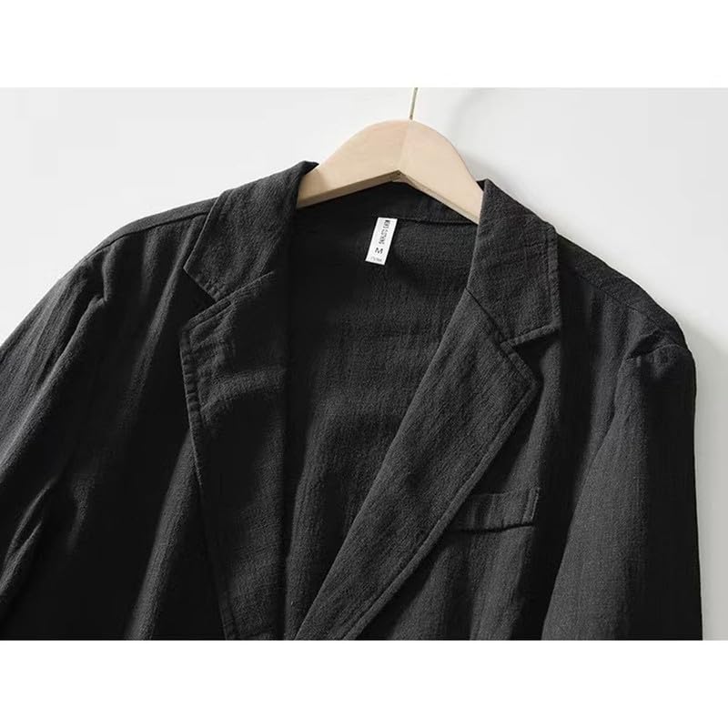 Veste en Lin pour Hommes Blazer Veste de Costume de Loisirs Deux Boutons Manteaux de Sport Légers Coupe Slim Blazer de Loisirs Veste de Costume pour Hommes Loisirs Sportifs Manteaux