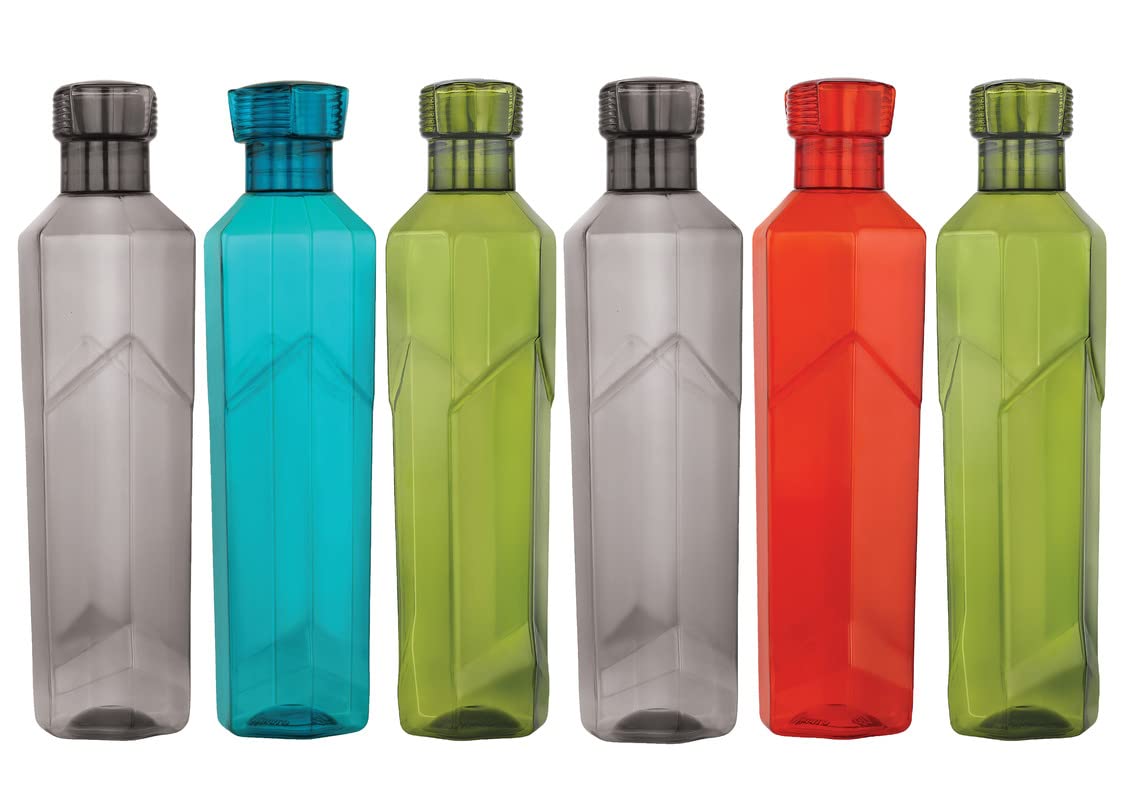 GALOOF1000 ml Plastic Water Fridge Bottle ,set of 4,multicolor