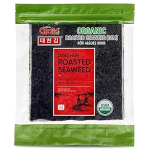 DAECHUN LAVER CO., LTD. Bio-Sushi Nori, wiederverschließbare, Gold Grade, Produkt von Korea Organisches 50 Blatt