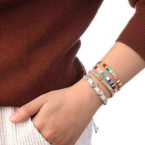 Kanyee Tila Multi Color Stretch Bracelets Tile Enameled Alloy Friendship Bracelets Handmade Cuffs Jewelry Christmas Gifts For Women #TOP4