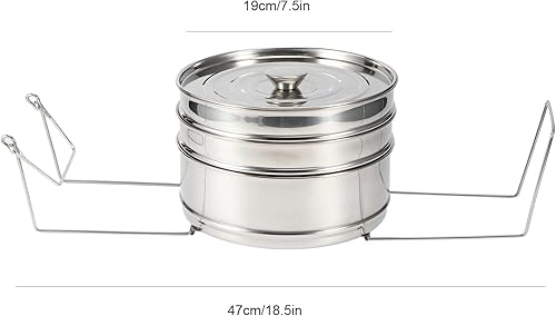 Miniatura 3 de Olla de vapor de acero inoxidable de 3 niveles, vaporera para cocinar, ollas de vapor de alimentos para cocinar verduras, mariscos, sopas, guisos y