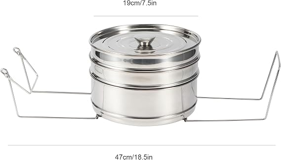 Stackable Steamer Cooker Pot 3 Tier Stainless Steel Steamer Cooker Pot Set Steamer Basket with Handle Cook Food Pressure Pot Accessories Pot in Pot Cooking Food Steamer