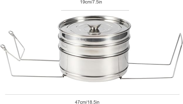 Stackable Steamer Cooker Pot 3 Tier Stainless Steel Steamer Cooker Pot Set Steamer Basket with Handle Cook Food Pressure Pot Accessories Pot in Pot Cooking Food Steamer