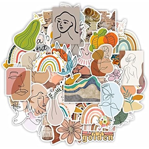 Laptop Stickers,100Pcs Boho Stickers,Aesthetic Stickers,Vinyl Stickers Waterproof Journal Stickers Scrapbooking & Stamping Supplies,Stickers for Scrapbooking Skateboard Car Bottle Phone DIY Crafts Cover
