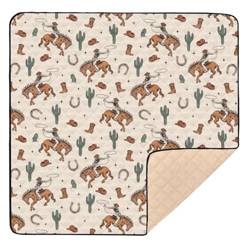 Selerdon Baby Play Mat Cactus Cowboy Horse Plant 50