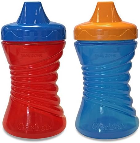 Fun Grips Hard Spout Sippy Cup, 10 oz. | Easy to Hold, BPA Free, Spill Proof Toddler Cup, 2pack, Assorted Color