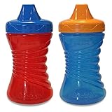 NUK Fun Grips Hard Spout Sippy Cup, 10 oz. | Easy to Hold, BPA Free, Spill Proof Toddler Cup, 2pack, Assorted Color