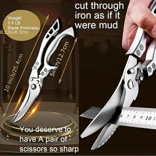 Professional Poultry Shears - Kitchen Shears for Spatchcocking Chicken and Meat Cutting, Multi-Purpose Kitchen Scissors for Food #2