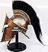 Medieval Armour King Leonidas Greek Spartan 300 Roman Helmet with Black Wooden Stand Black Plume Rustic Vintage Home Decor Gifts