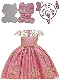 KwahKwah Girl Princess Costume Hellokitty Jewelry Set Hair Acc Earrings Kid Dress Cosplay Outfit 3-8Y (Pink2, 5Y)