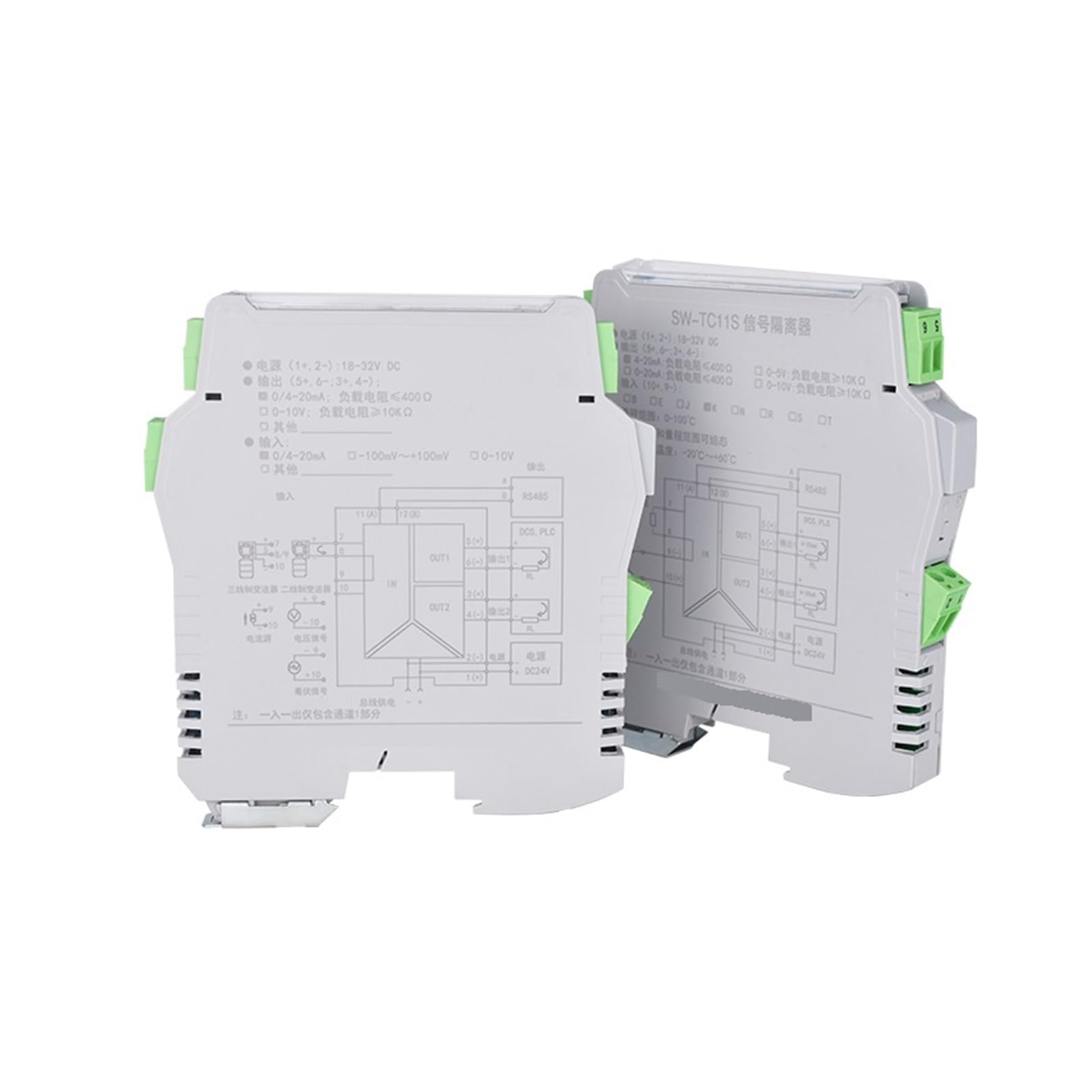 Transmisor de temperatura de termopar Módulo de temperatura de montaje en riel DIN 4-20 mA 0-10 V 1 entrada 1 salida(1 input 1 output,K 0-1372C input,Output 0-10V)