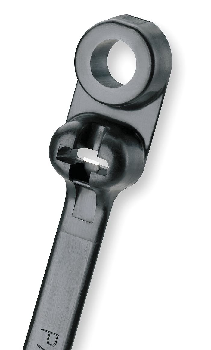 PanduitBC2S-S10-C0 Dome-Top Barb Ty Clamp Tie, Standard, 10 Screw, 8.5" Length, Weather Resistant Nylon 6.6, Black (Pack of 100)