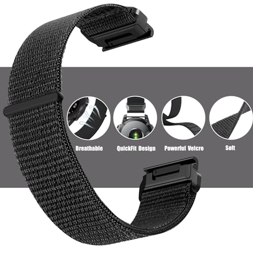 Niboow QuickFit 22mm Nylon Strap for Garmin Fenix 8/FenixE 47mm/Fenix 7 Pro Solar/Fenix7/Epix 2 Pro 47mm - Image 2