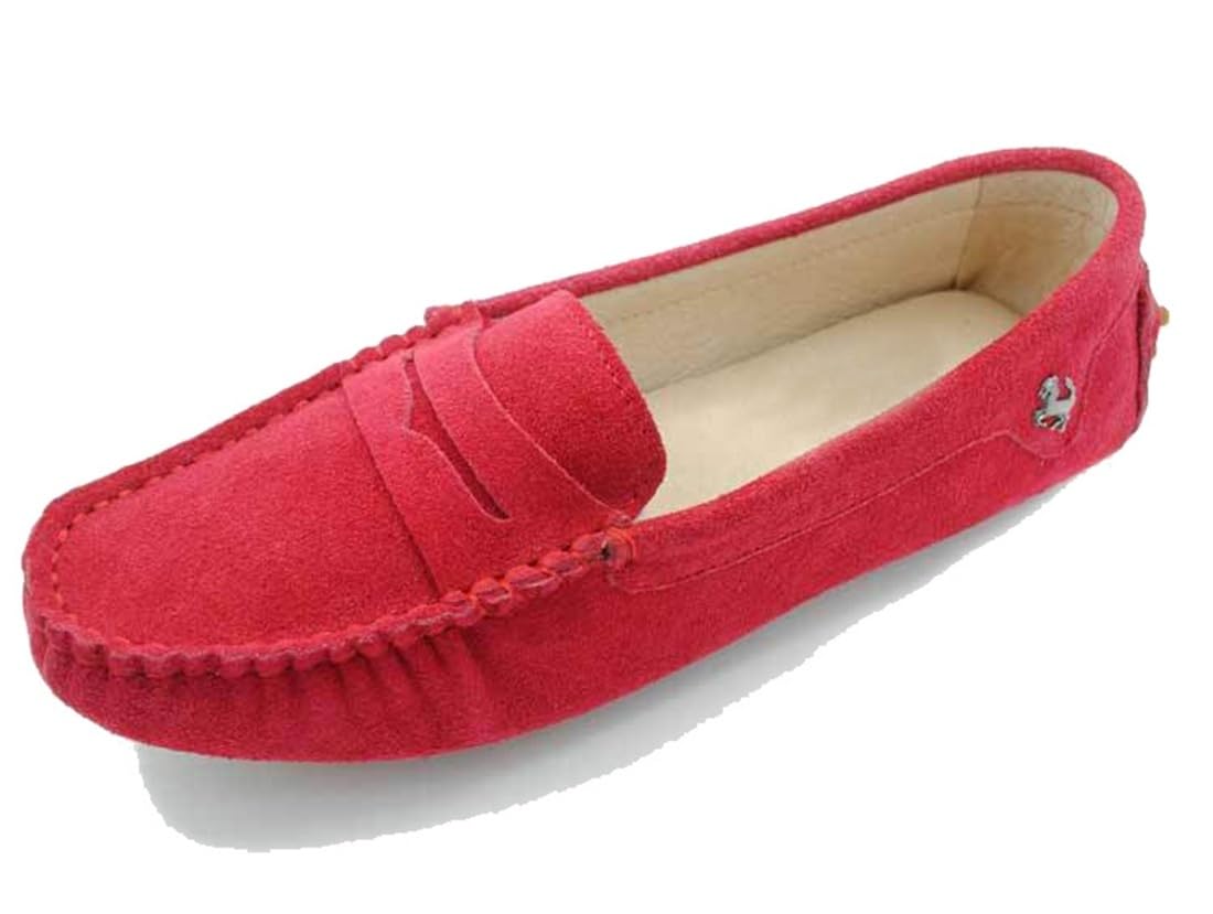 Mocasines planos de piel de ante para mujer, cómodos, casuales, para caminar, para conducir, mocasines, zapatos de senderismo