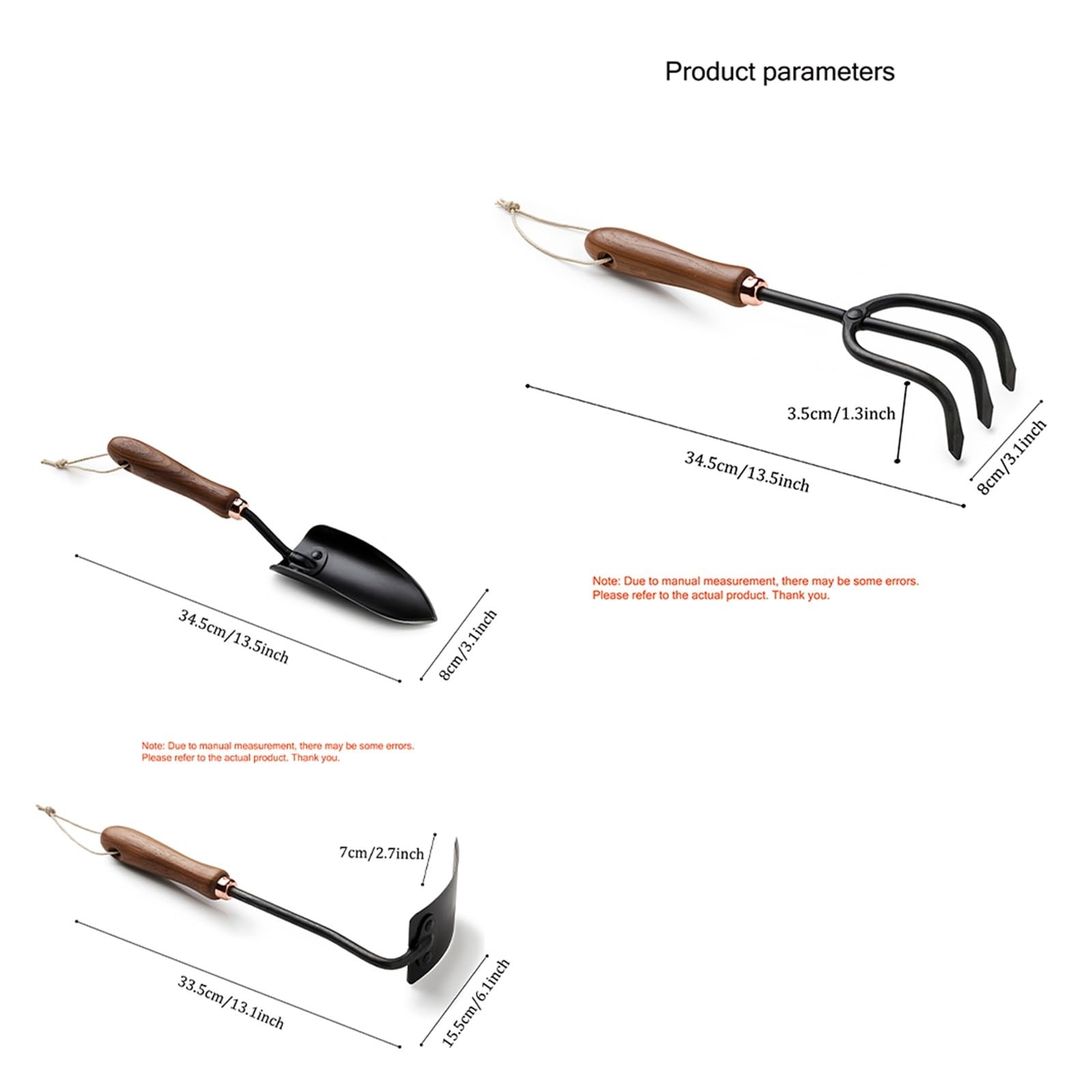 Générique 1/3 pièces, Ensemble d'outils de Jardinage, râteau à Fleurs, Pelle Plage, Sol, Plante Culture Domestique, pin, Outils Jardin