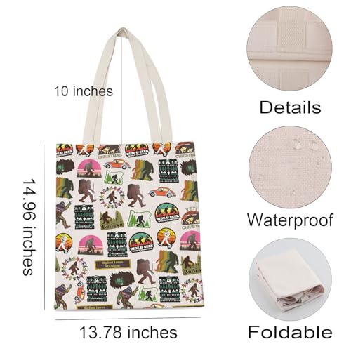 Tote bag Sasquatch imprimé double face avec anses renforcées coton - 4
