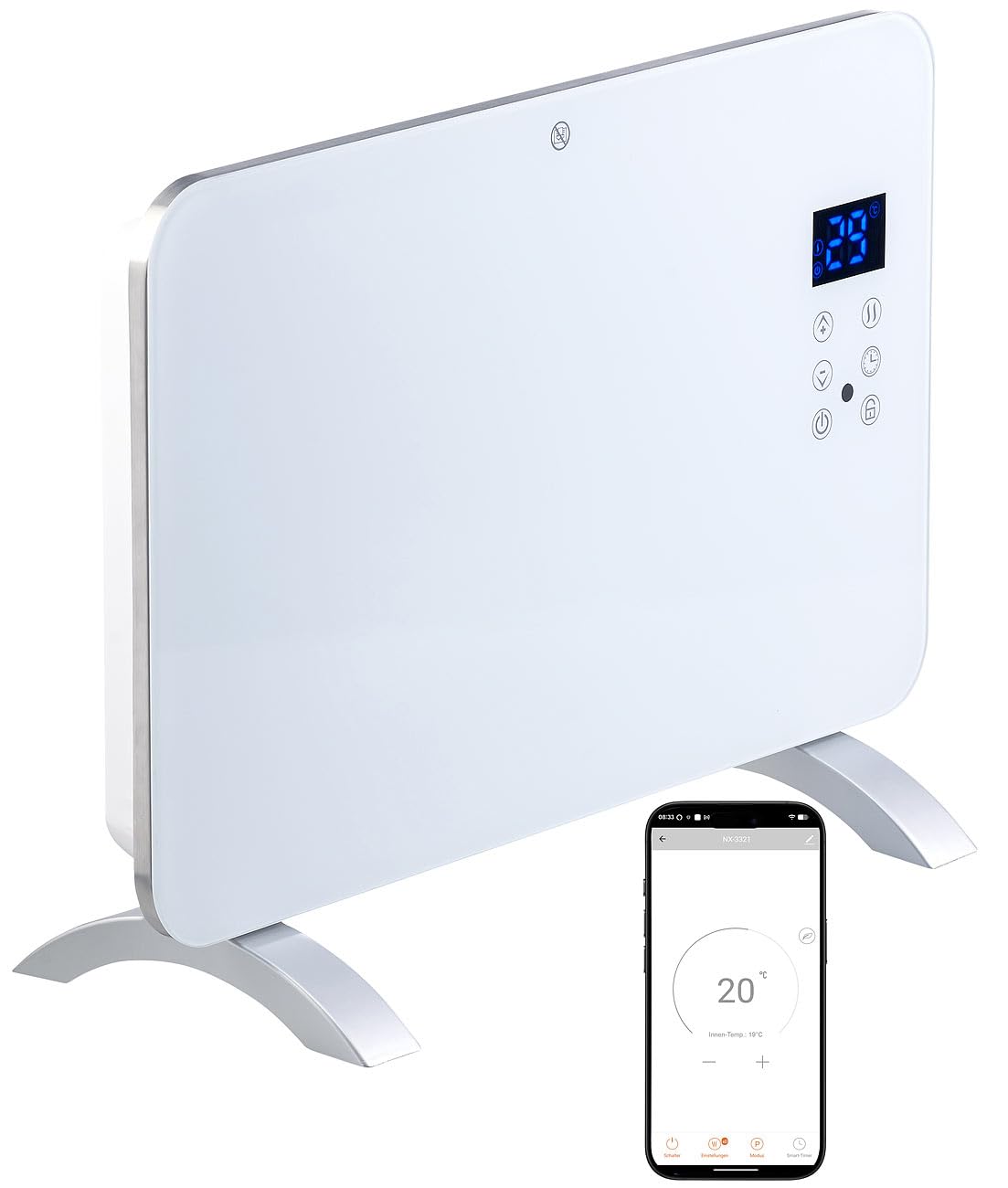 Sichler Haushaltsgeräte Konvektor Heizkörper: Konvektor-Heizung mit App, für Amazon Alexa & Google Assistant, 1000 W (Heizkonvektor, Elektrische Heizung, TUYA)