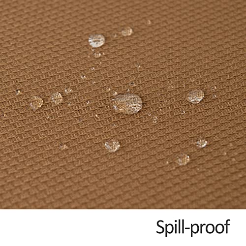 Image of maxmill Textured Rectangular Tablecloth Water Resistance Antiwrinkle Spillproof Soft Jacquard Table Cloth for Fall Harvest Thanksgiving Parties and Holiday Dinners, 60 x 104 Inch, Amber Bronze