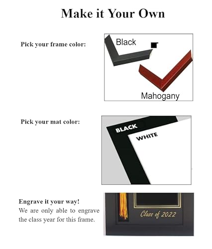 3Art Graduation 5X7 Picture Tassel Frame, Mahogany/Black (Customizable) #TOP4