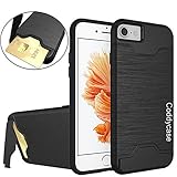 iPhone 7 Case,iPhone 7 Cases,iPhone 7 Cover,Coddycase Protective Card Slot Holder Hybrid Cover with Kickstand for iPhone 7 (2016)-Black