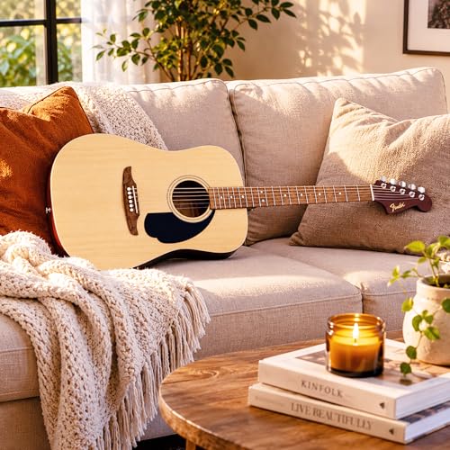 Image of Fender Dreadnought Acoustic Guitar - Natural Bundle with Gig Bag, Strap, Strings, Picks, and Austin Bazaar Instructional Video