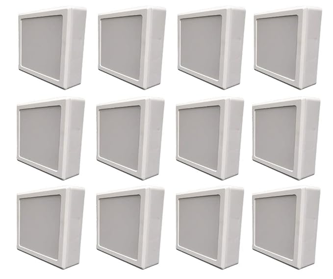 Swift Lite LED Light Pack of ? 12, 12 Watts ? Surface Square Panel Light - NW (P12 - NW - 12W SSPL)