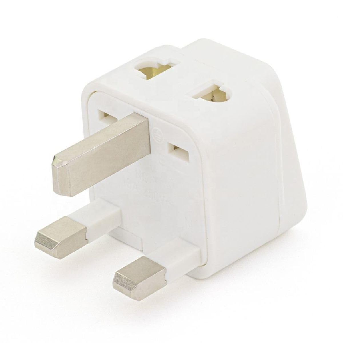 uk adapter for indian pins, india to uk type g plug converter compatible with uae, hong kong, dubai, malaysia & singapore sockets - 1 pack, white