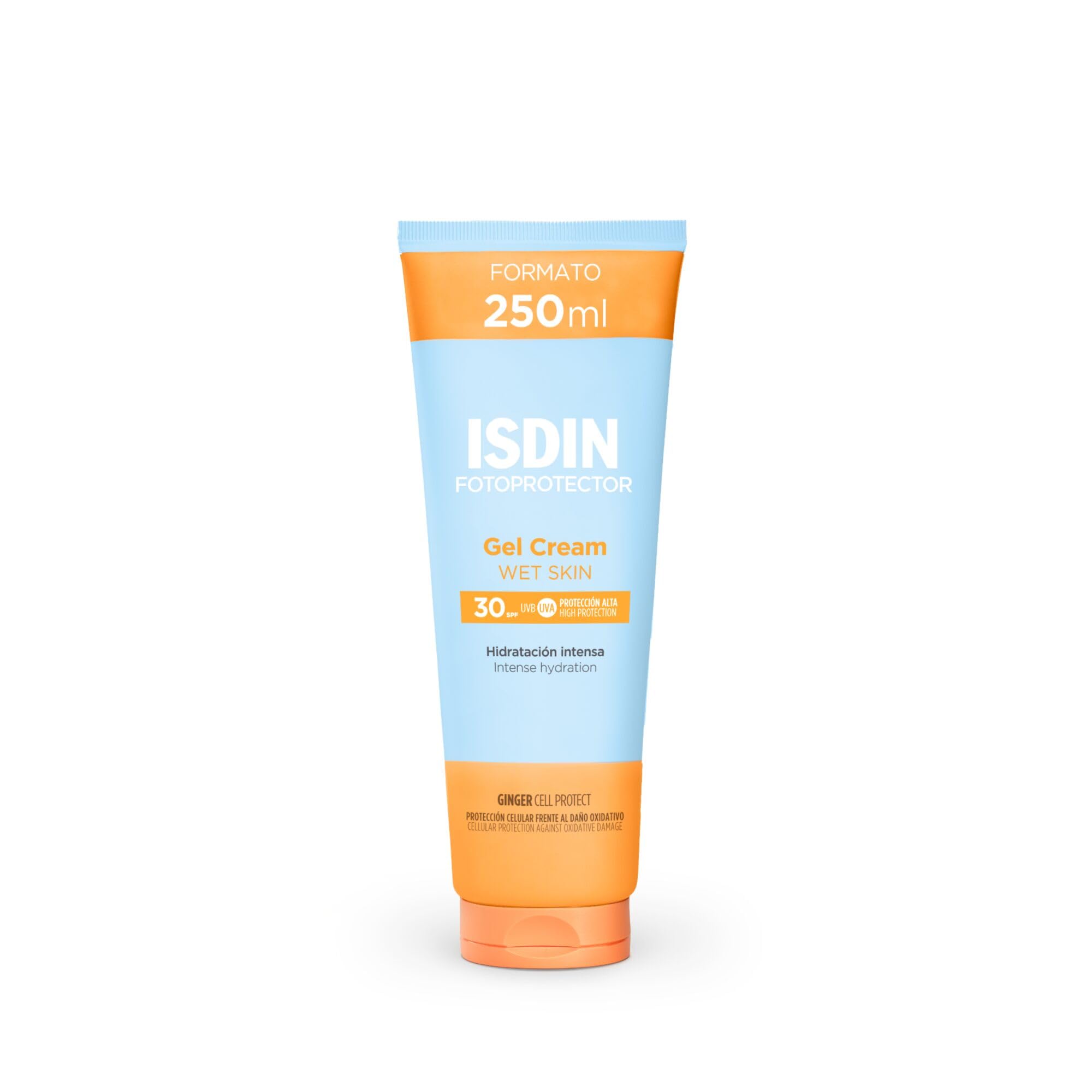 ISDIN Fotoprotección Gel Cream SPF 30 Protector Solar Corporal de Textura Gel Crema de Rápida Absorción que Hidrata como una Crema y Refresca como un Gel, 250 ml