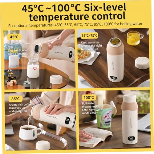 Hervidor eléctrico portátil 500ml con control de temperatura miniatura 3