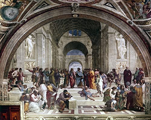 Tableau École d'Athènes de Raffaello Sanzio affiche d'art mural de prestige