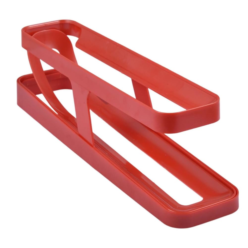 Anso Red Rolldown Refrigerator Egg Dispenser Rolling Egg Holder 2 Tier Storage Rack Home (Red)