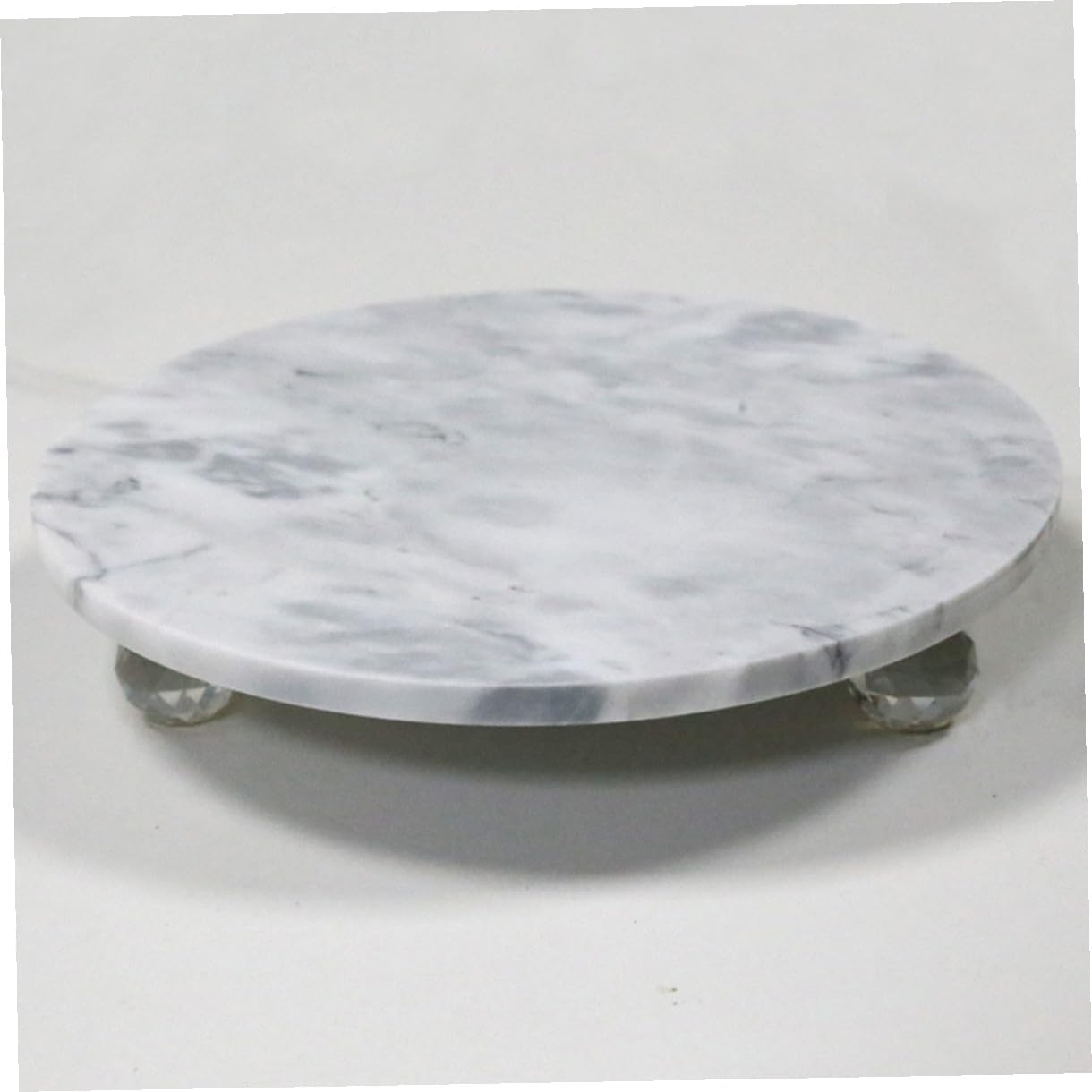 TOYANDONA Bandeja de Mármol Natural Redonda Multifunción Hogar, Porta Frutas y Joyas, Bandeja de Almacenamiento Decorativa para Baño y Exhibición, Estilo Nórdico, Tamaño Mediano