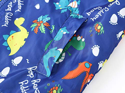 Image of TUIJI Toddler Boys Girls Cartoon Print Zip Jacket Hooded Trench Lightweight Kids Coats Windbreaker Casual Outerwear