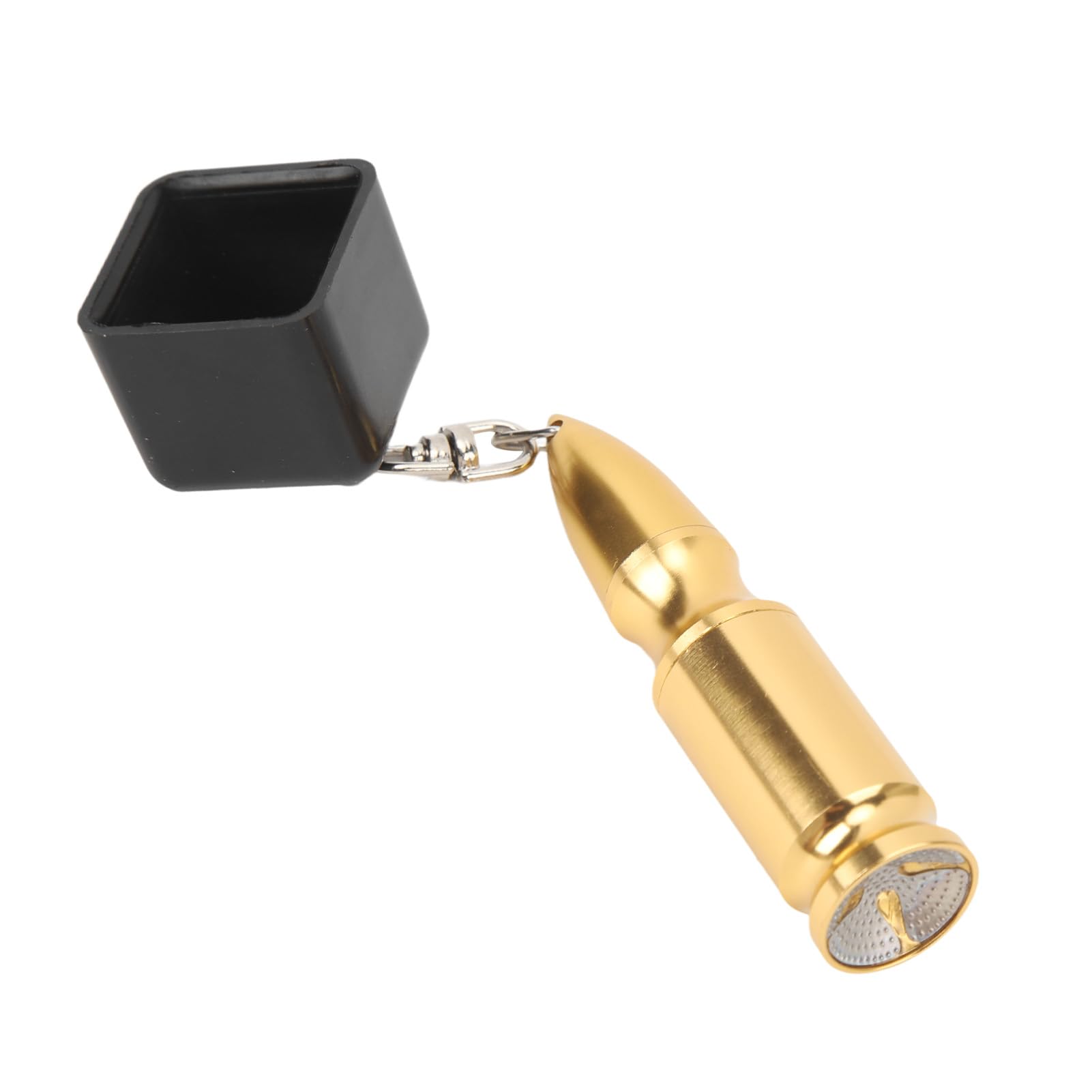 Xolsurg Pool CUE Chalk Holder Aluminum Alloy Silicone Anti Slip Billiards Snooker Portable (Gold and Black)