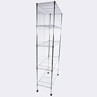 Vista 2 de 5 Tier Rolling Storage Shelves Metal Wire Shelving Unit, Heavy Duty Commercial Grade Shelf, Height Adjustable Organizer Rack for Garage Kitchen