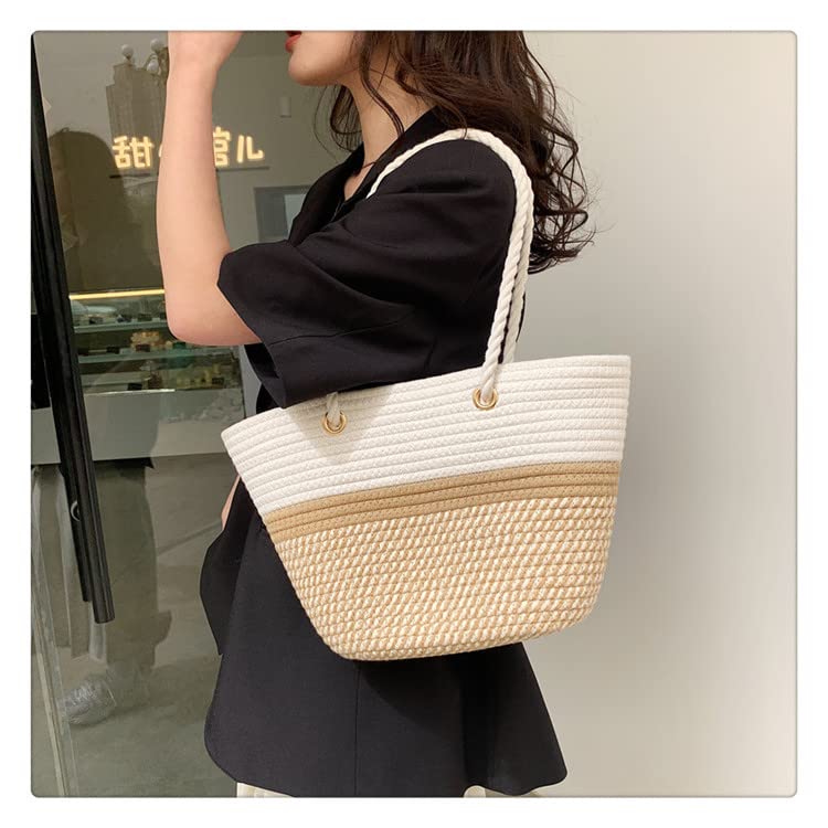 Beach Tote Bag for Women, Large Straw Woven Bags Tote Shoulder Bag Vacation Essentials Beach Travel Swimming Bags2