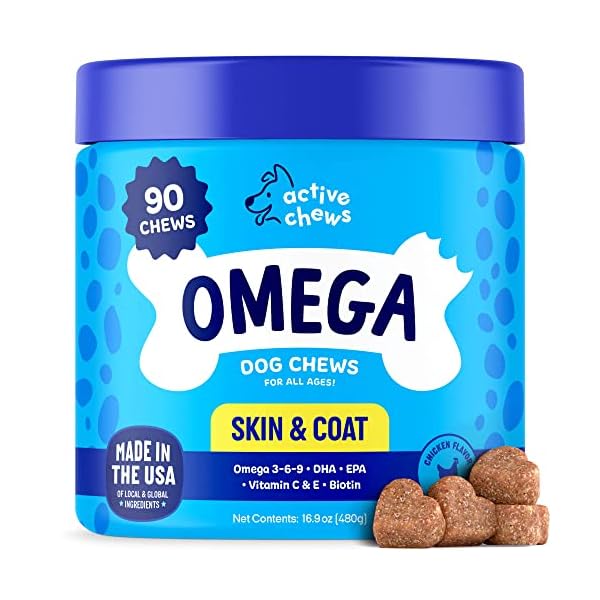 Omega 3 Fish Oil for Dogs Soft Chews 90 ct – Omega 3 for Dogs with Biotin & Vitamin E for Shiny Coat – Dog Skin and Coat Supplement for Itchy, Dry Skin – Shedding Omega 3 6 9 Oil for Dog Omega 3 Fish Oil for Dogs Soft Chews 90 ct – Omega 3 for Dogs with Biotin & Vitamin E for Shiny Coat – Dog Skin and Coat Supplement for Itchy, Dry Skin – Shedding Omega 3 6 9 Oil for Dog