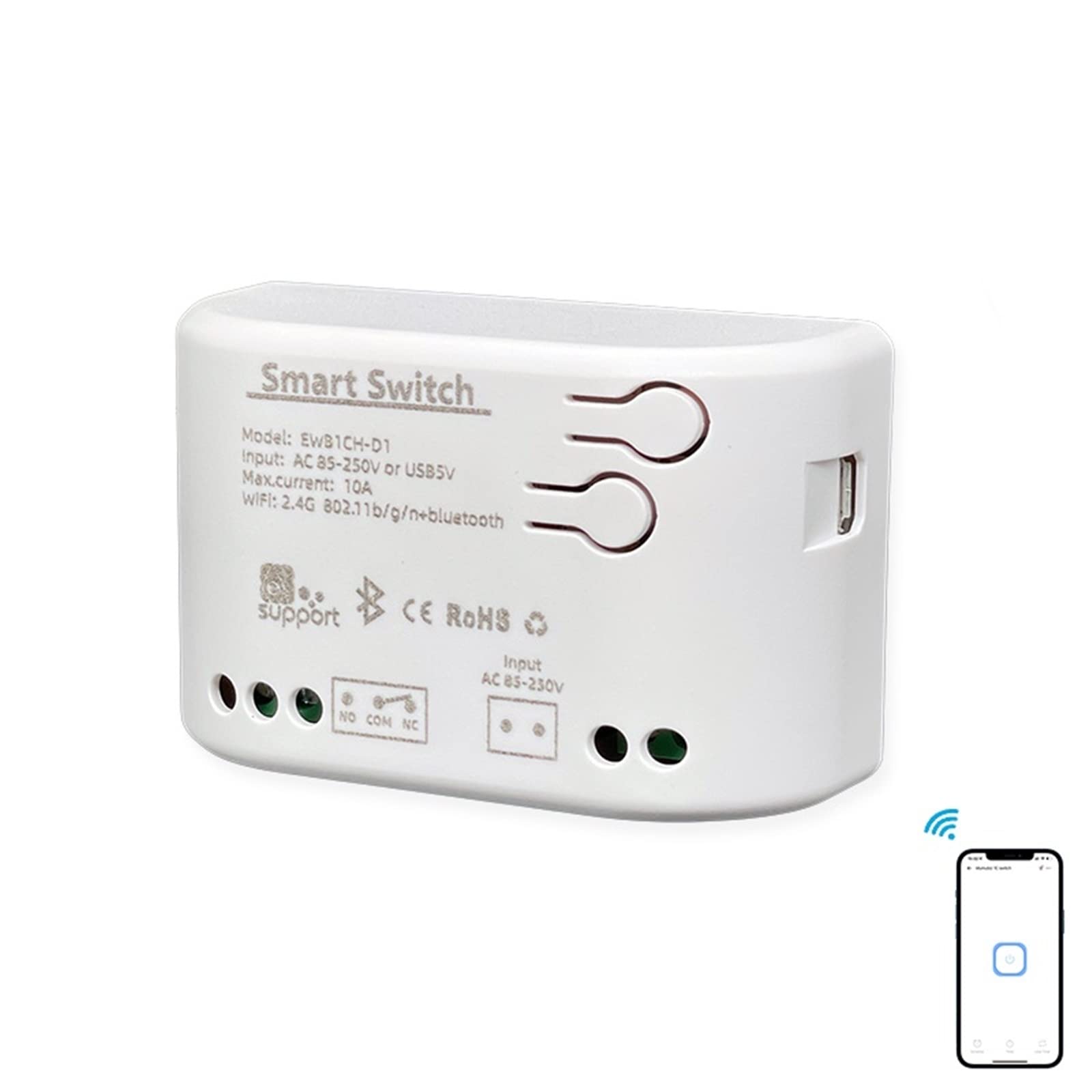Module de relais intelligent WiFi 80-250V commutateur connecté avec minuteur