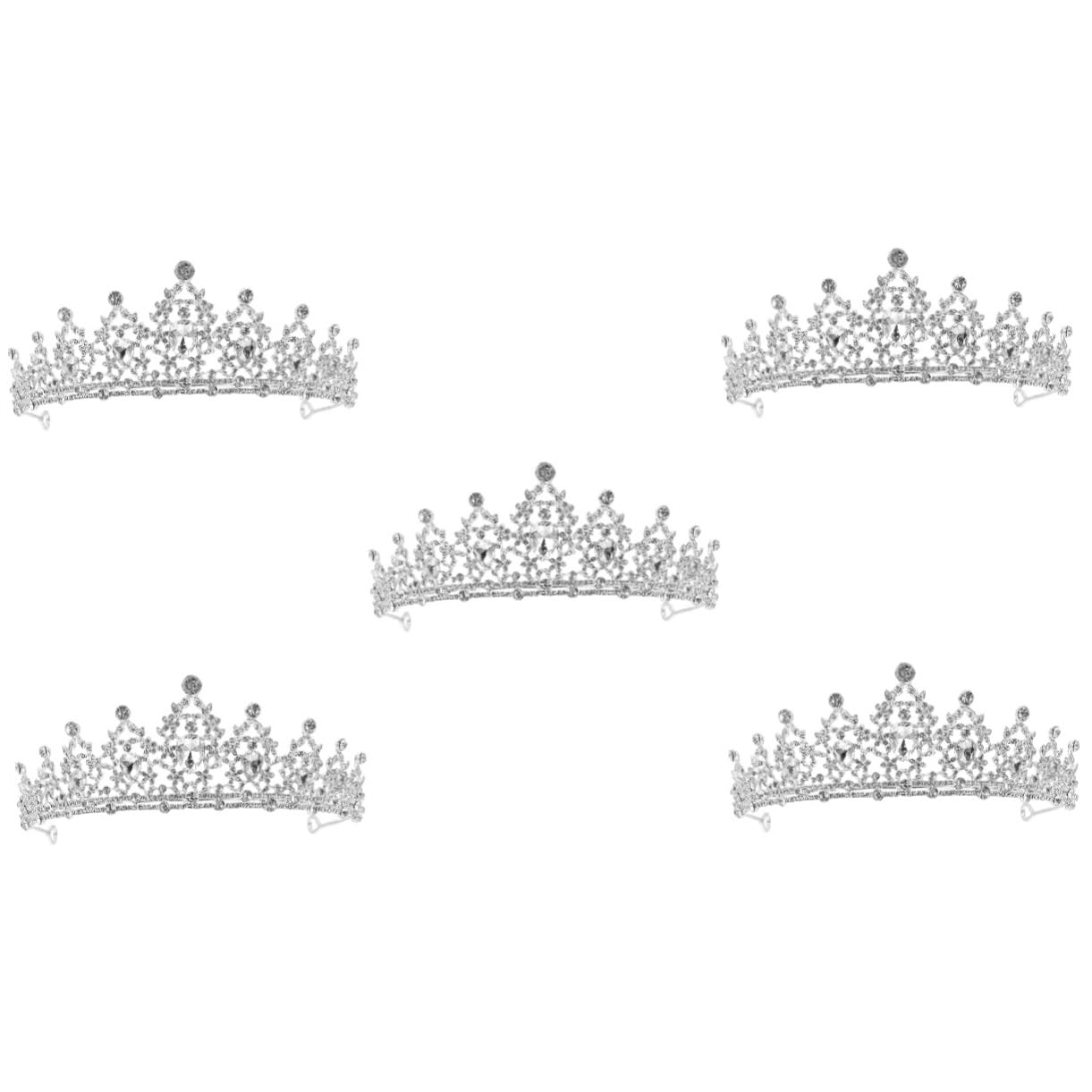 BESTYASH 5kawałki Kryształowa Wesele i Urodziny Ozdobna Korona z Cekiny Dla Kobiet i Dziewcząt Elegancka Dekoracja Przyjęcia i Imprezy Wykonana z Trwałego Stopu Cynku i Cekiny