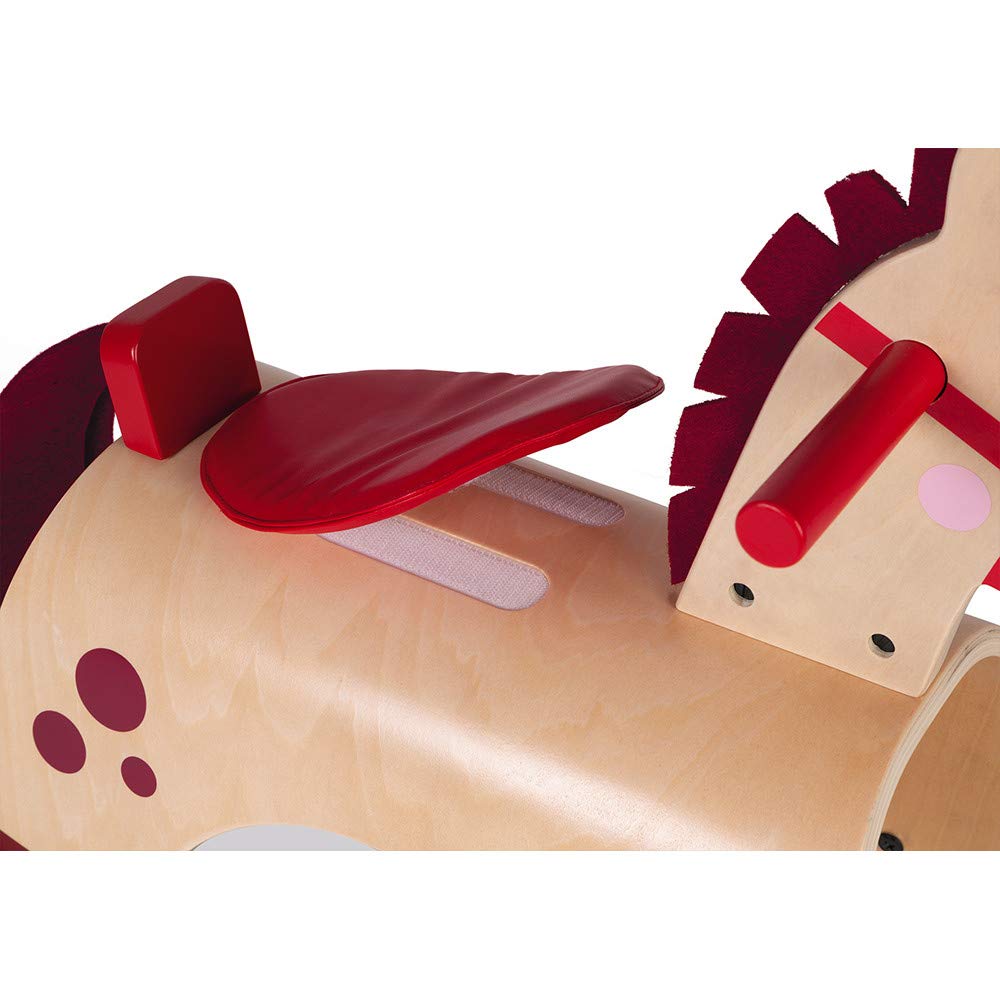 Janod - Holz Schaukelpferd ‘Pony’ - Babyspielzeug - Ideal zum Gleichgewicht Lernen - Anti-Kipp System - Zarte und Trendige Farben - Ab 1 Jahr, J08023