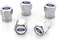 Vista 1 de Ford tapas de válvula de cromo con logo azul