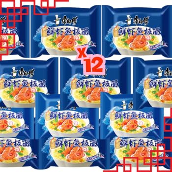 Fideos Instantáneos sopa noodles ramen asia china japón corea caliente caja (12 unidades, marisco)