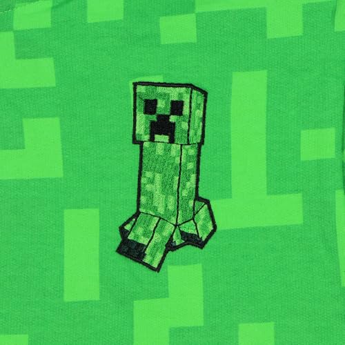 Minecraft Jacket Boys Creeper Fleece Gamer Zip Up Hoodie (4/5) Green2