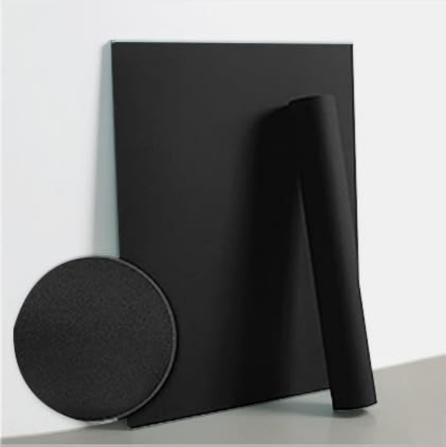 Dimoon 78.7''x15.7'' Black Skin Peel and Stick Wallpaper Contact Paper Modern Self Adhesive Wall Paper Removable Renter Friendly Textured Solid Color Cabinet Vinyl Roll (78.7''x15.7'',Black Skin) 15.7''x78.7'' Black Skin