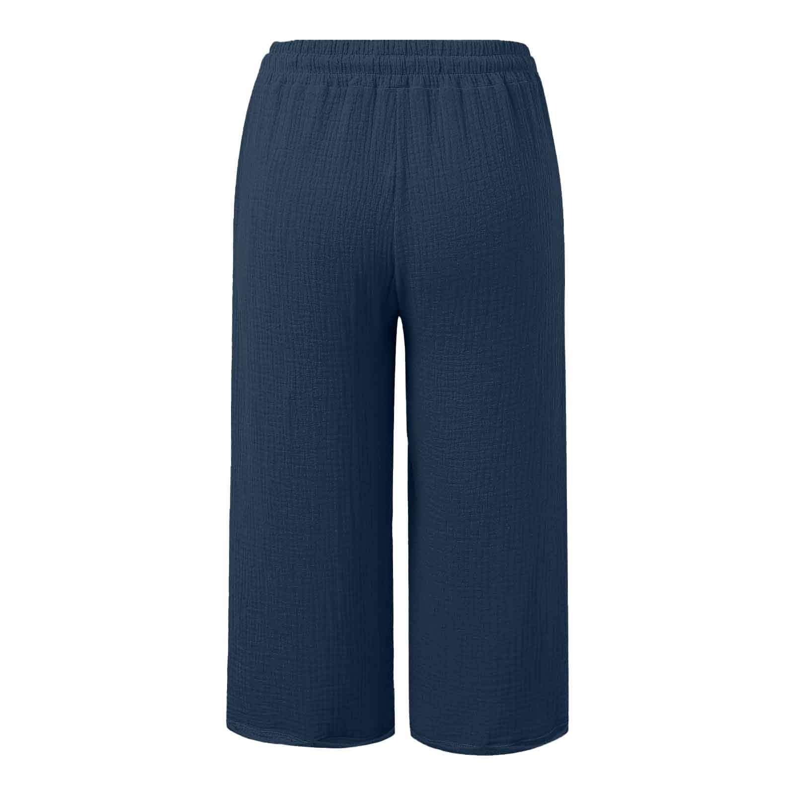 Pantalon Pirata Mujer Verano Talla Grande Pantalón Deportivo 3/4 Shorts Respirable Moderno Pantalones Palazzo Bolsillos Laterales Urbano Pantalones Jogger Activos