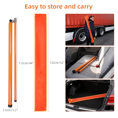 20FT Load Height Measuring Stick, Retractable Measuring Pole Height Stick with Storage Bag, Imperial & Metric Fiberglass Rod, Adjustable Height Measurement Stick for Semi Trucks, Bale Trailer, Tank by FAHKNS - Image 7