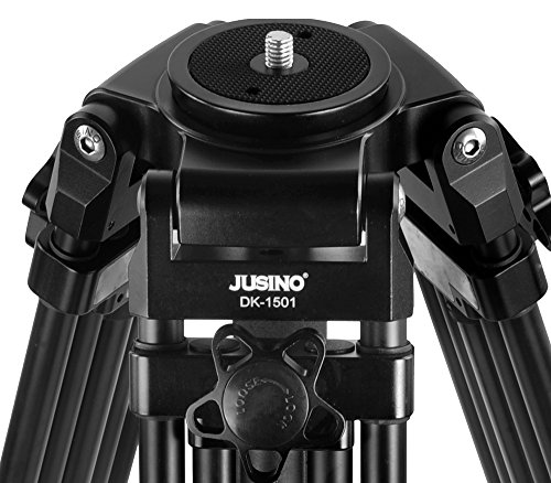 Khalia-Foto 6000 JUSINO DK-1501 stabiles Profi Video-Stativ mit Doppelrohrbeinen, inkl. Fluid-Videoneiger PH-70… – Bild 4